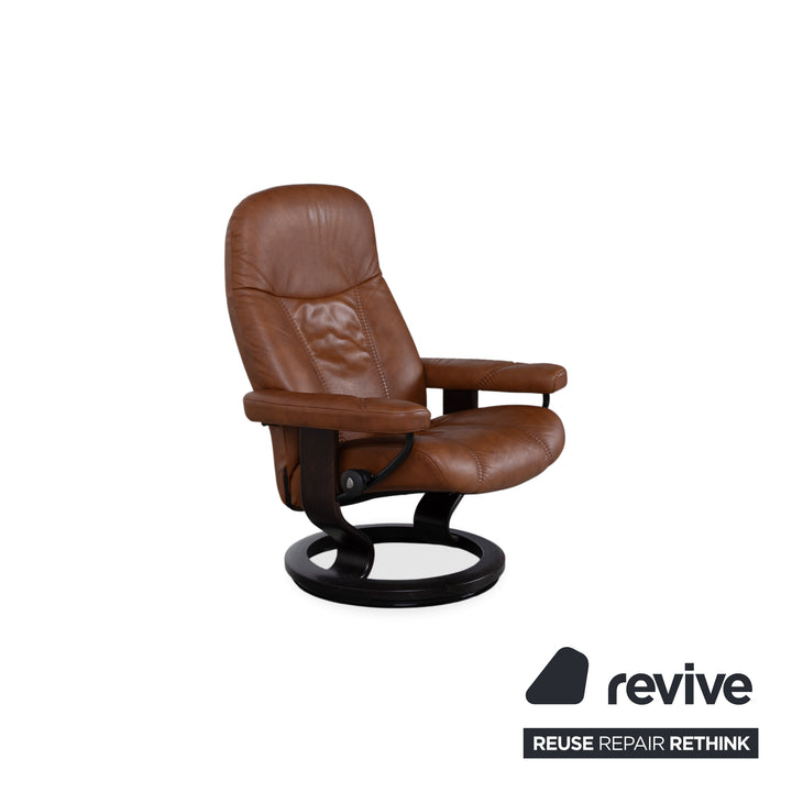 Stressless Consul Leder Sessel Cognac inkl. Hocker Relaxfunktion