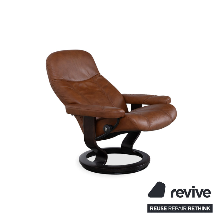 Stressless Consul Leder Sessel Cognac inkl. Hocker Relaxfunktion