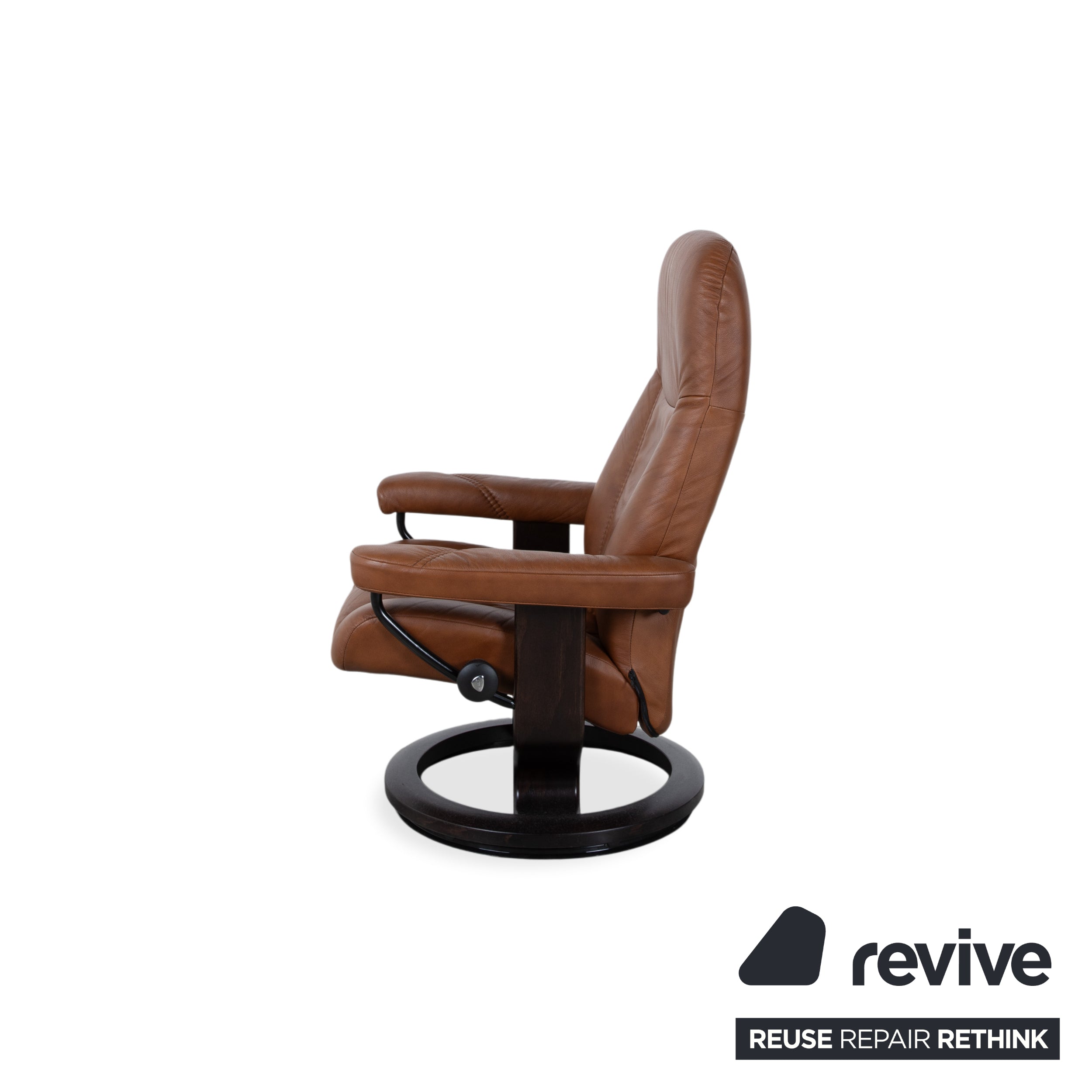 Stressless Consul Leather Armchair Cognac incl. Ottoman Recliner Function