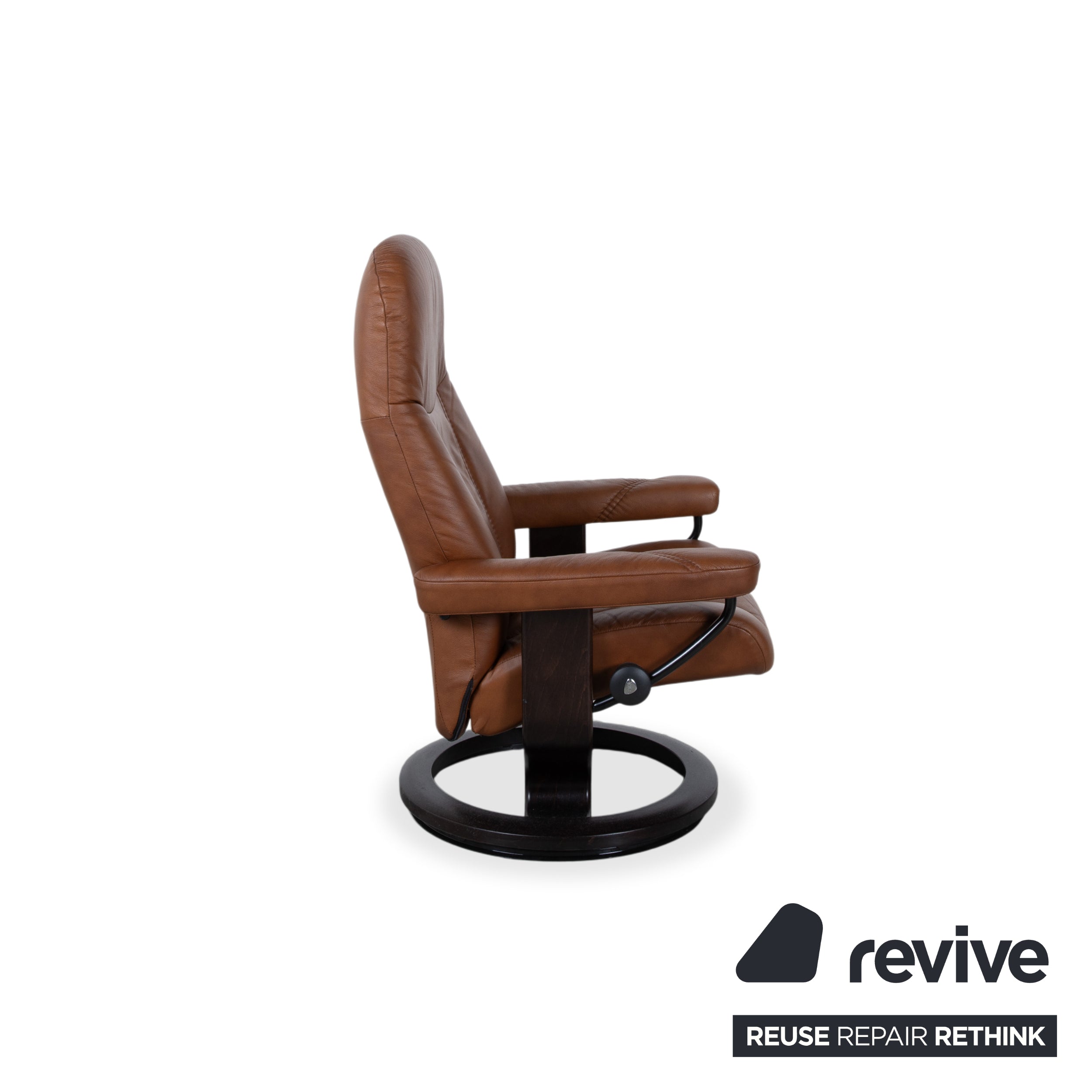 Stressless Consul Leather Armchair Cognac incl. Ottoman Recliner Function