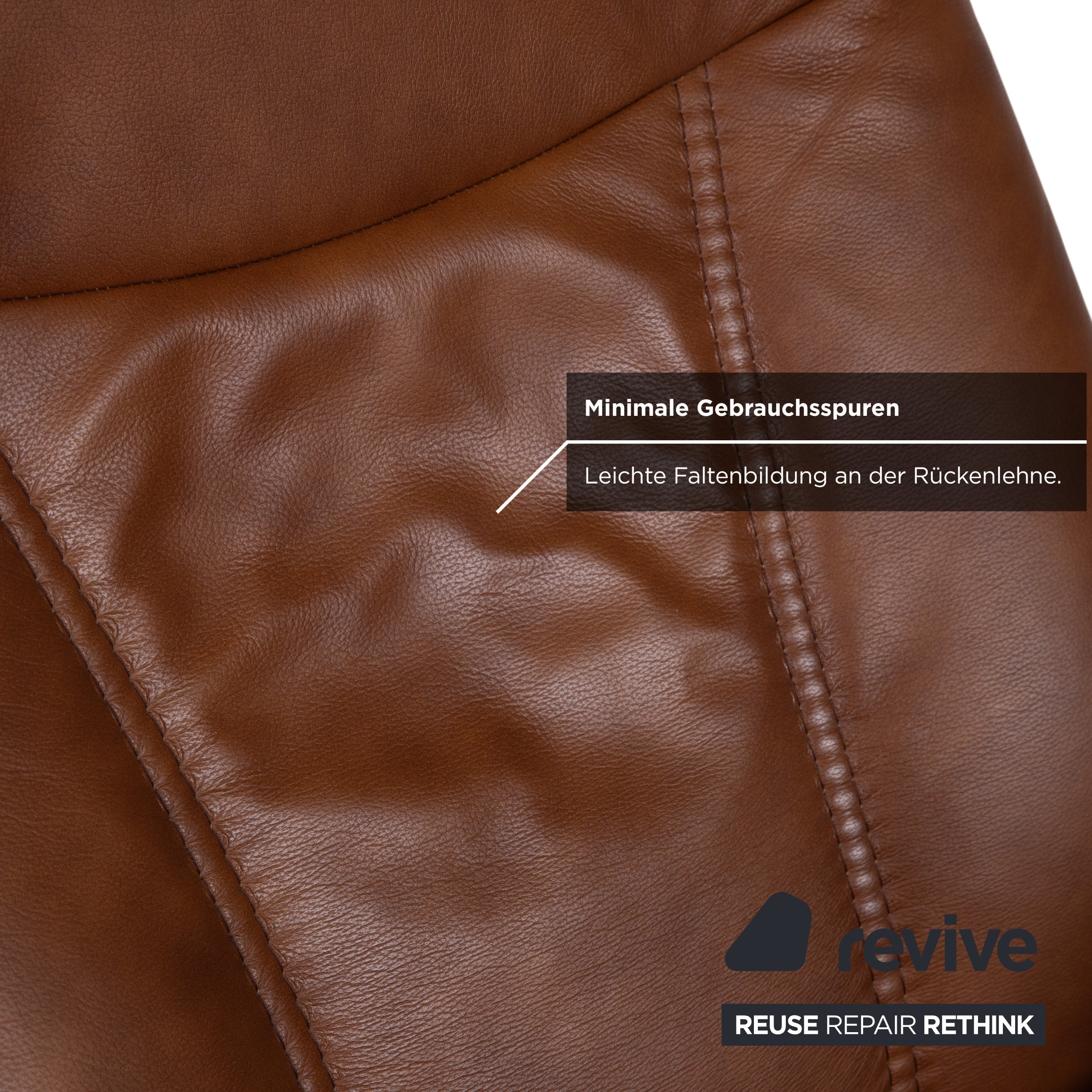 Stressless Consul Leather Armchair Cognac incl. Ottoman Recliner Function