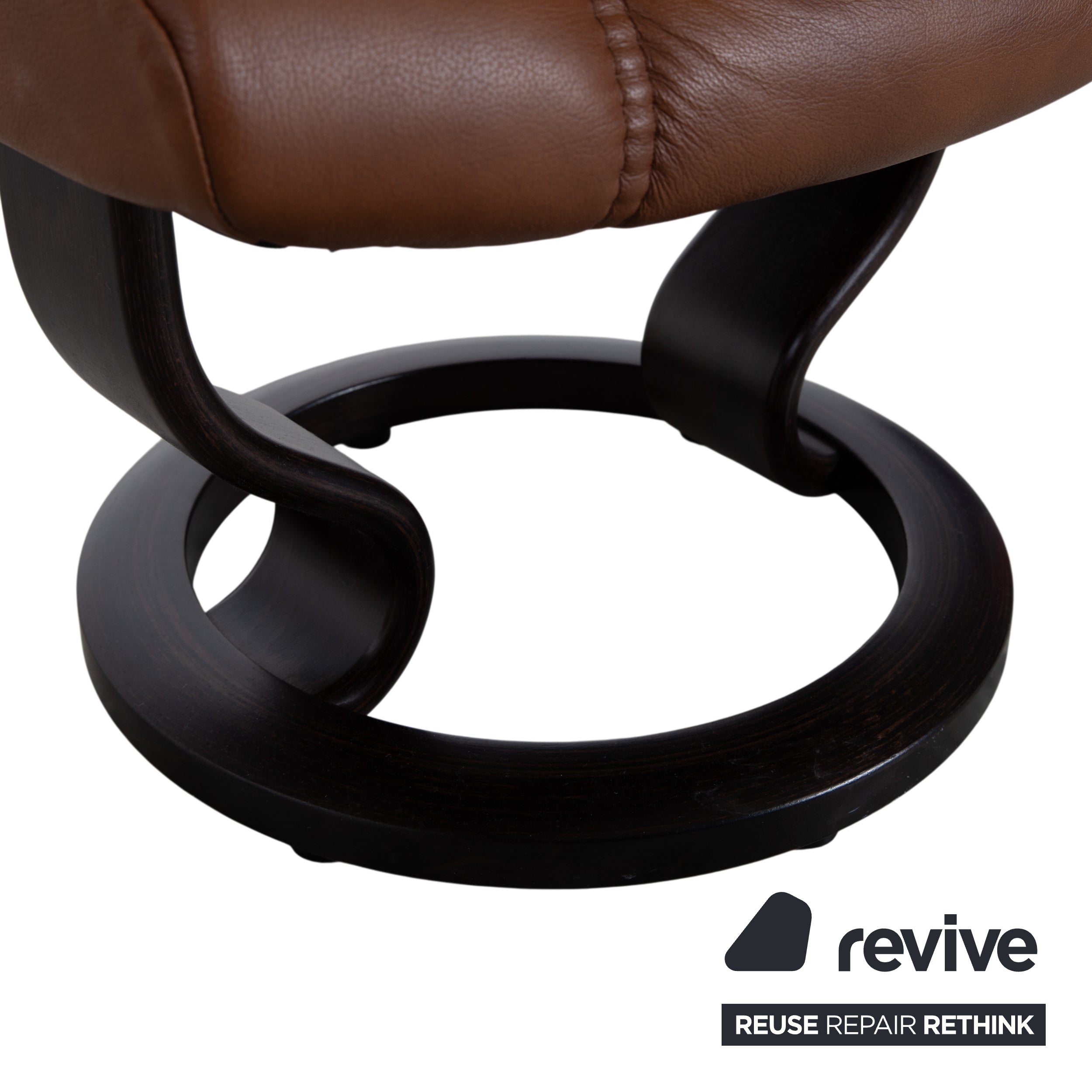 Stressless Consul Leather Armchair Cognac incl. Ottoman Recliner Function