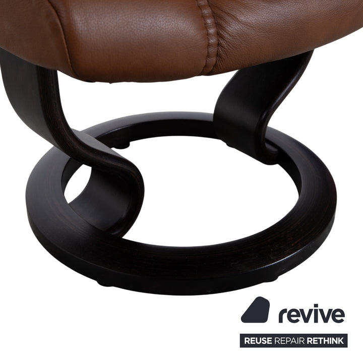 Stressless Consul Leather Armchair Cognac incl. Ottoman Recliner Function