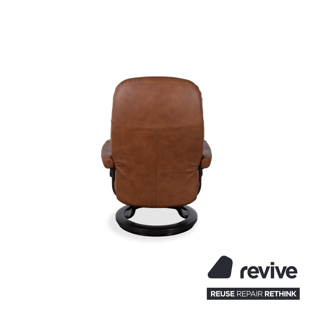 Stressless Consul Leder Sessel Cognac inkl. Hocker Relaxfunktion