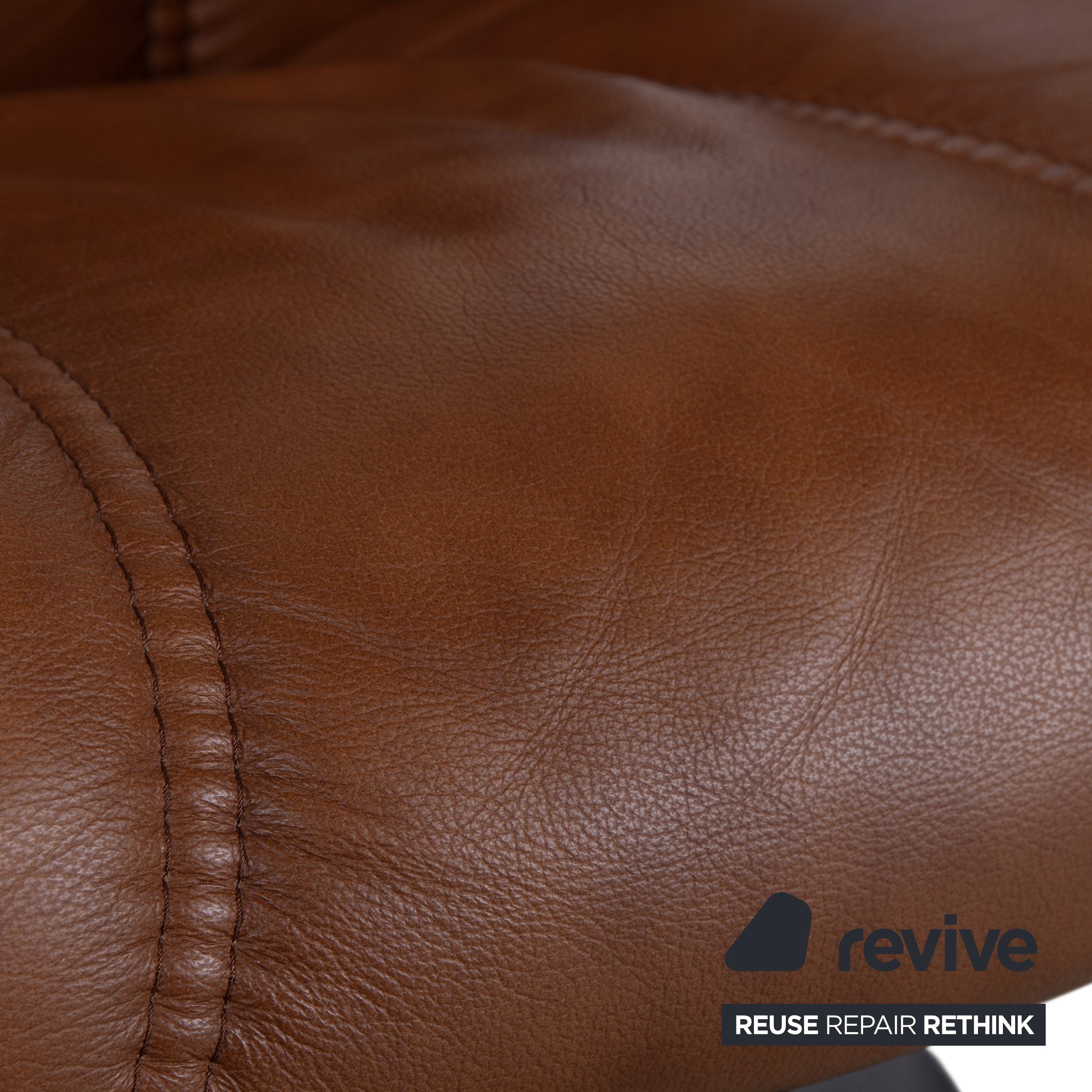 Stressless Consul Leather Armchair Cognac incl. Ottoman Recliner Function