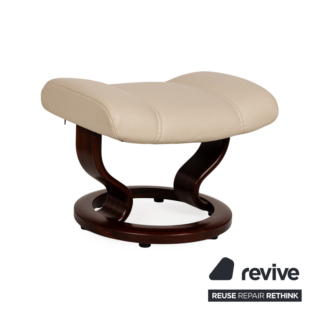 Stressless Consul Leder Sessel Creme inkl. Hocker manuelle Funktion