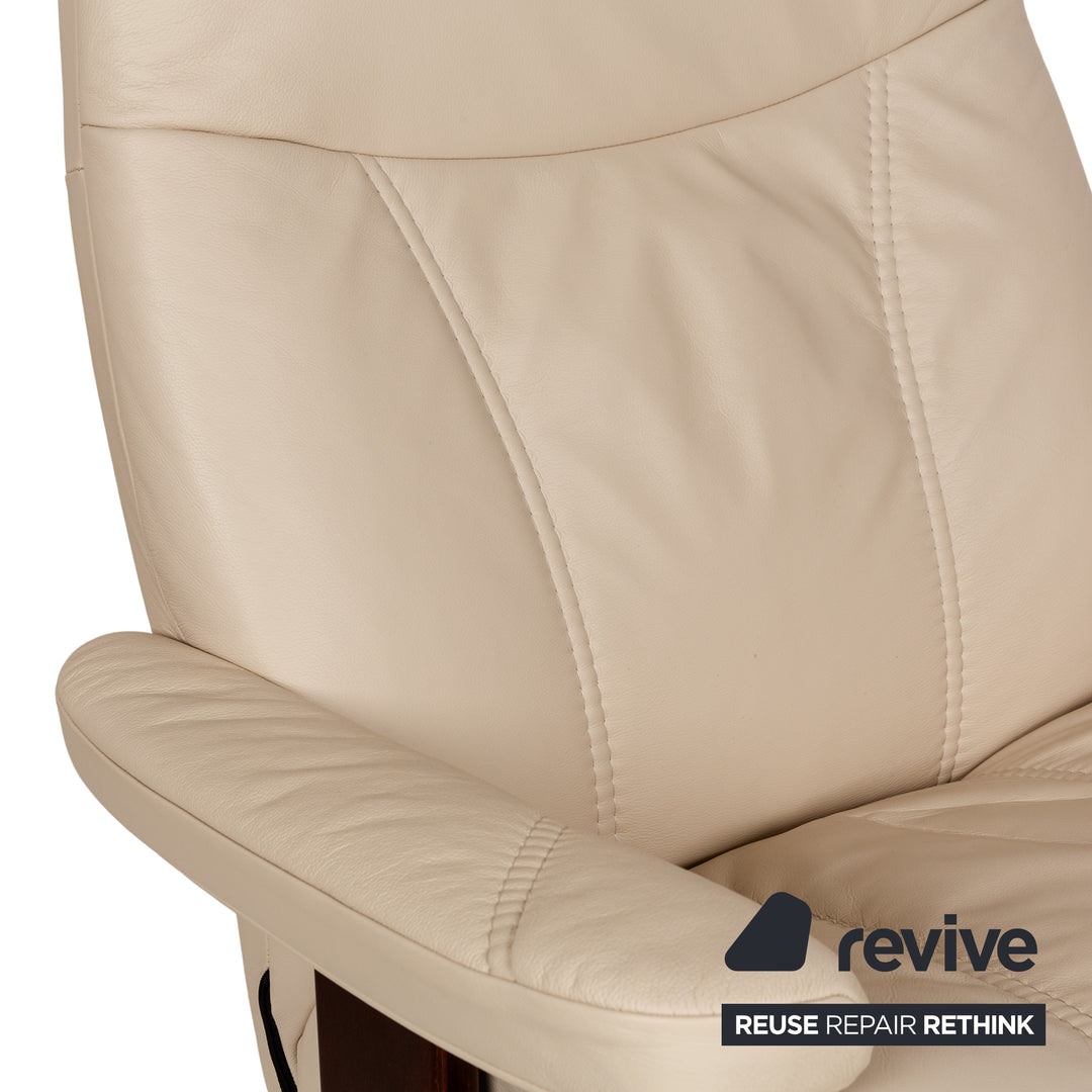 Stressless Consul Leder Sessel Creme inkl. Hocker manuelle Funktion