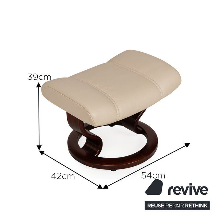 Stressless Consul Leather Armchair Cream incl. Stool manual function