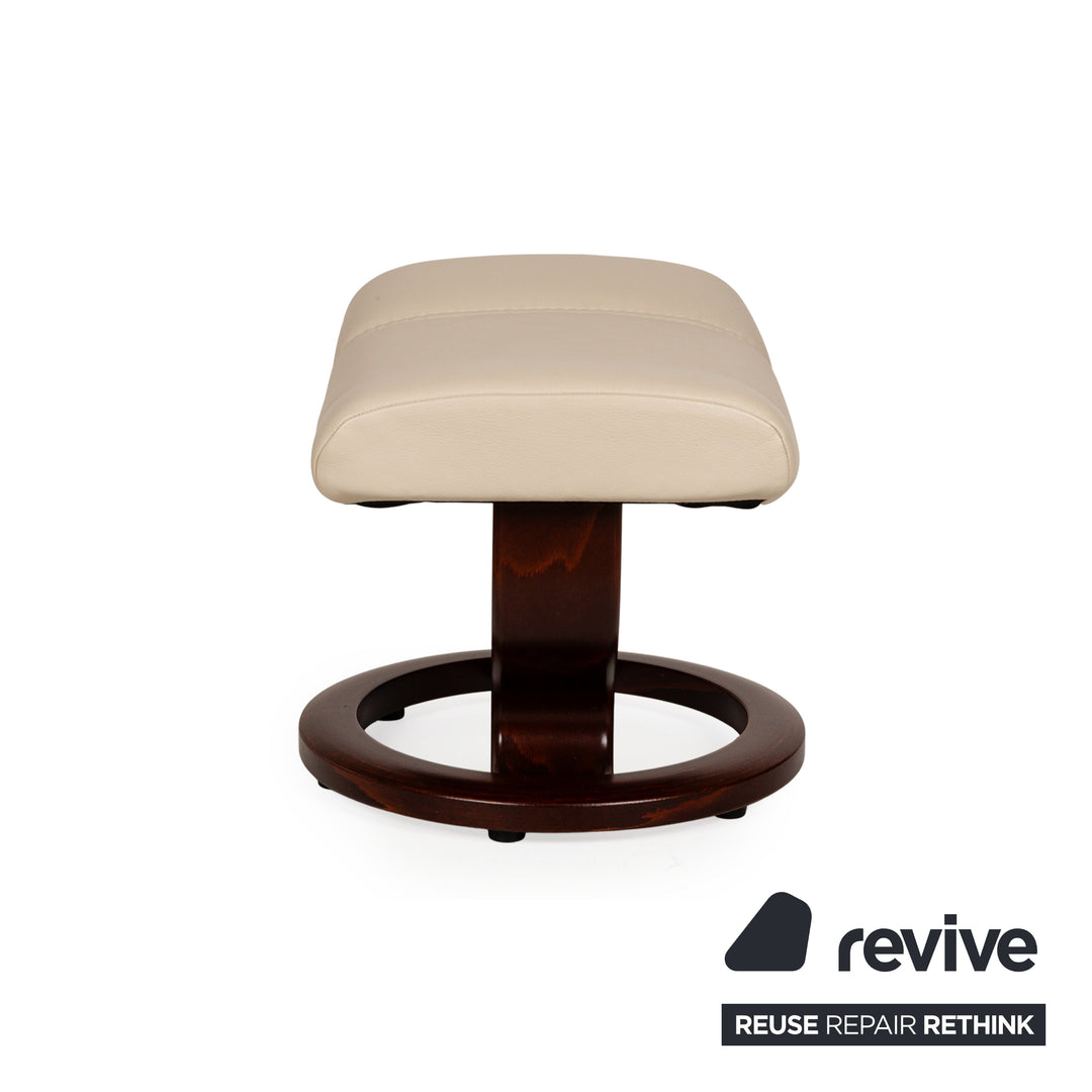 Stressless Consul Leather Armchair Cream incl. Stool manual function