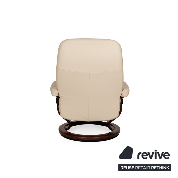 Stressless Consul Leather Armchair Cream incl. Stool manual function