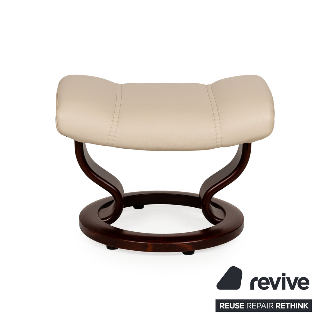 Stressless Consul Leather Armchair Cream incl. Stool manual function