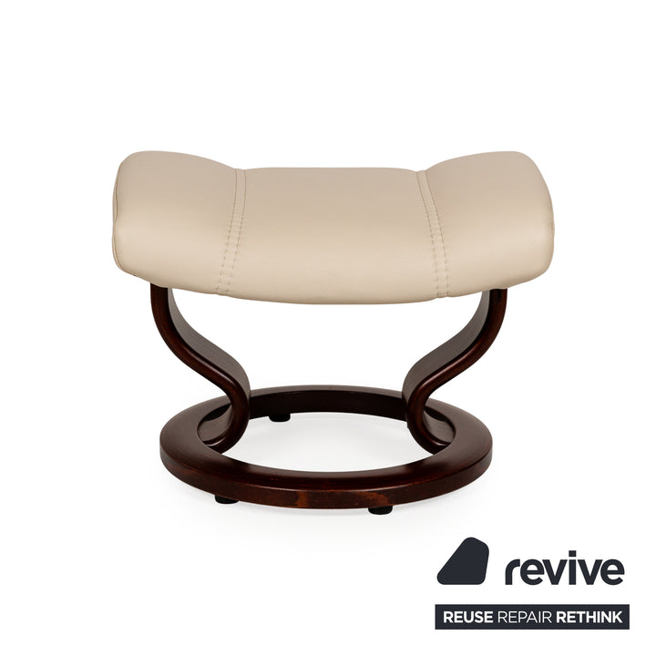 Stressless Consul Leather Armchair Cream incl. Stool manual function