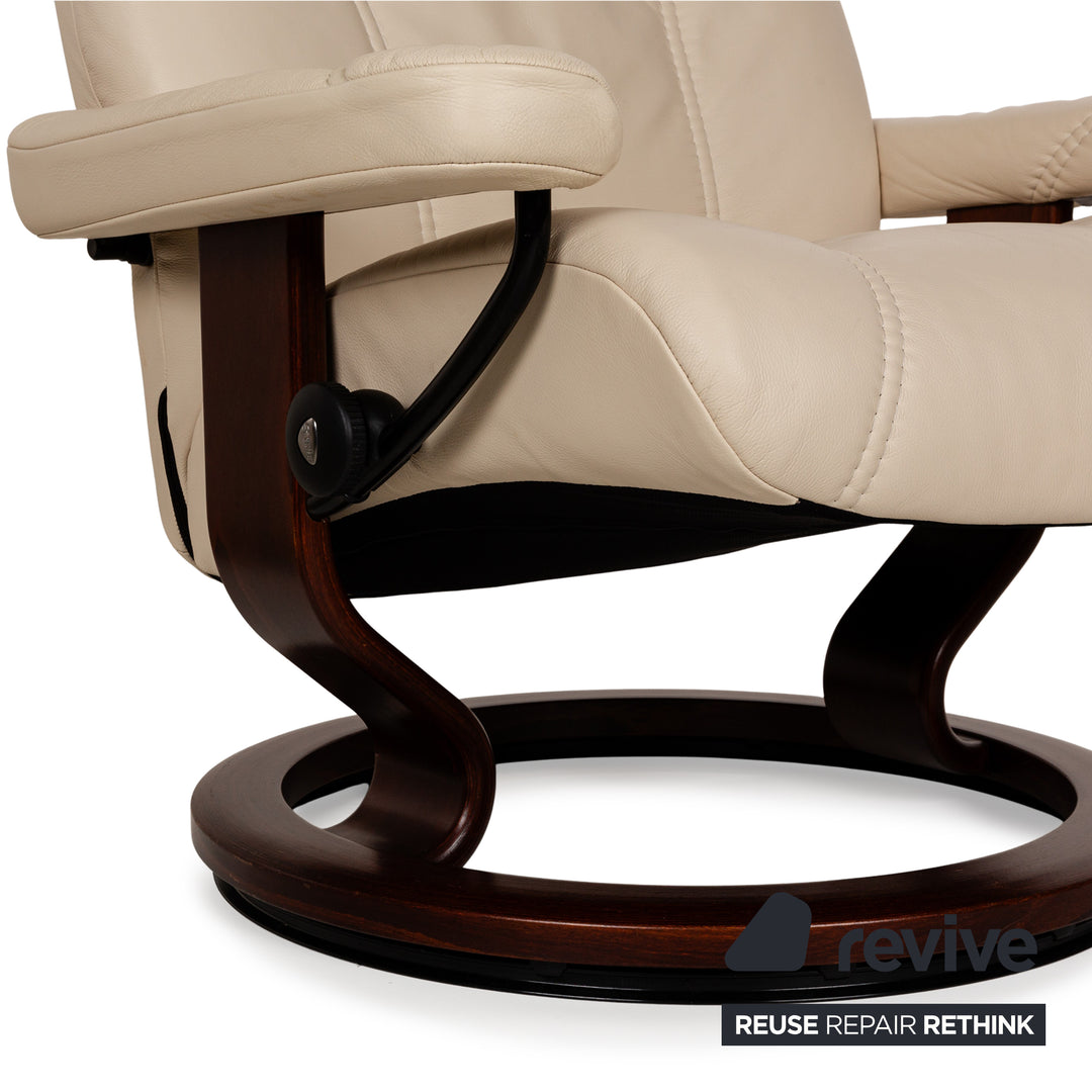 Stressless Consul Leder Sessel Creme inkl. Hocker manuelle Funktion