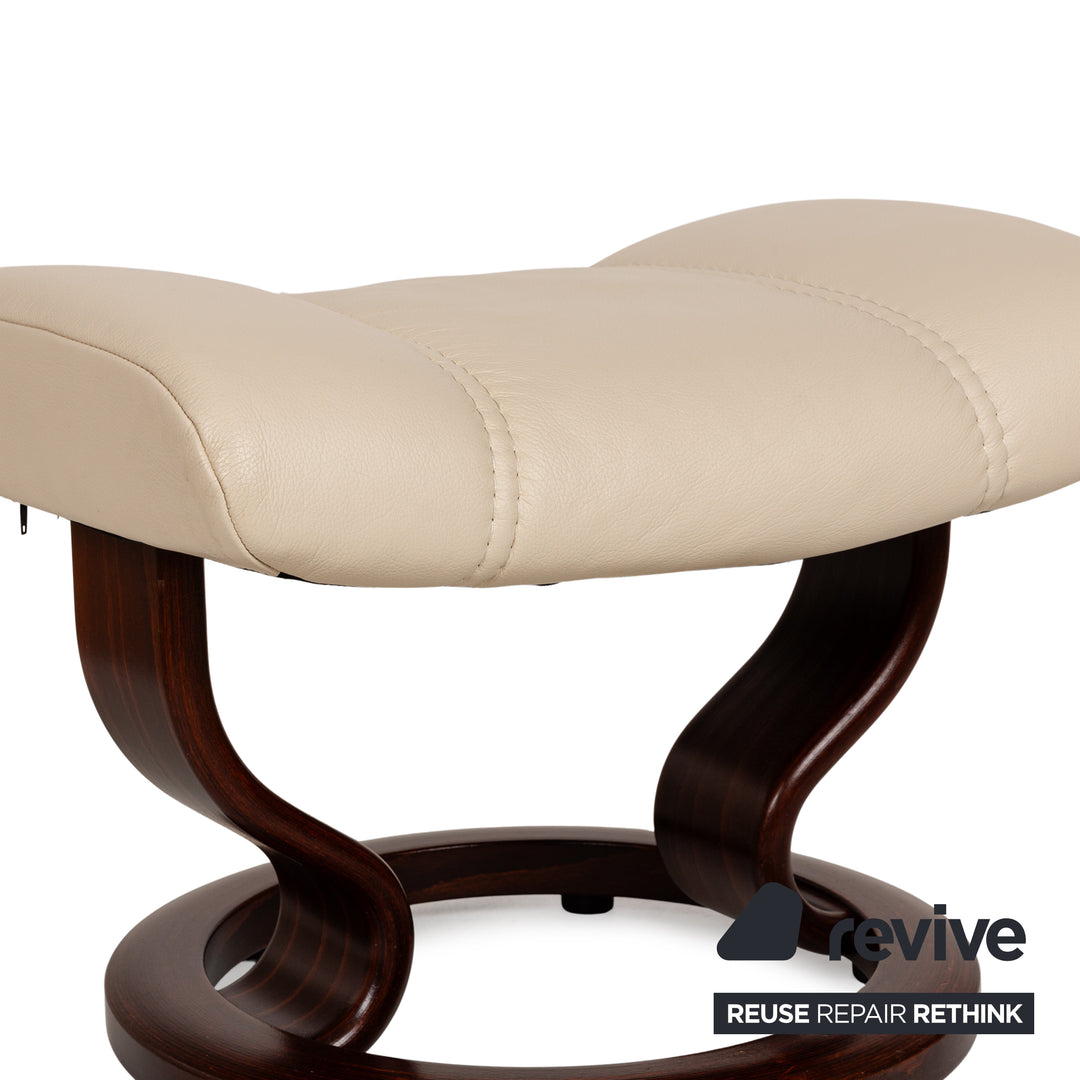 Stressless Consul Leder Sessel Creme inkl. Hocker manuelle Funktion