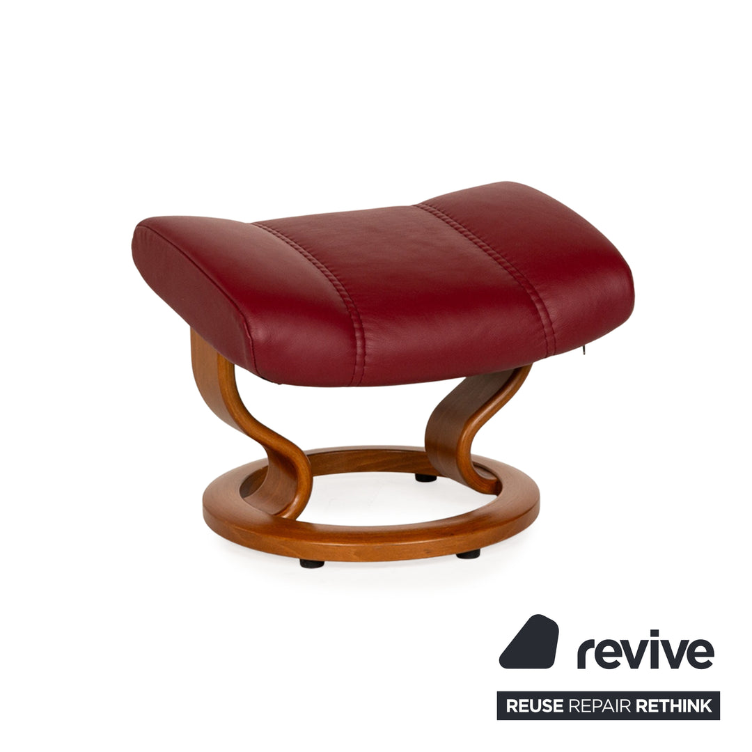 Stressless Consul Leder Sessel Garnitur Rot inkl. Hocker 2x Sessel 2x Hocker