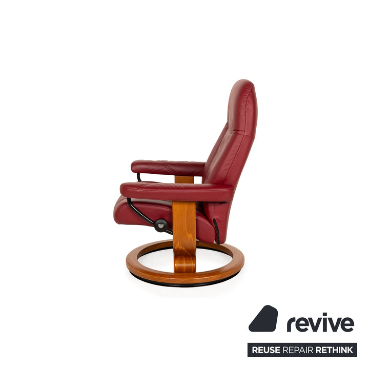 Stressless Consul Leder Sessel Garnitur Rot inkl. Hocker 2x Sessel 2x Hocker