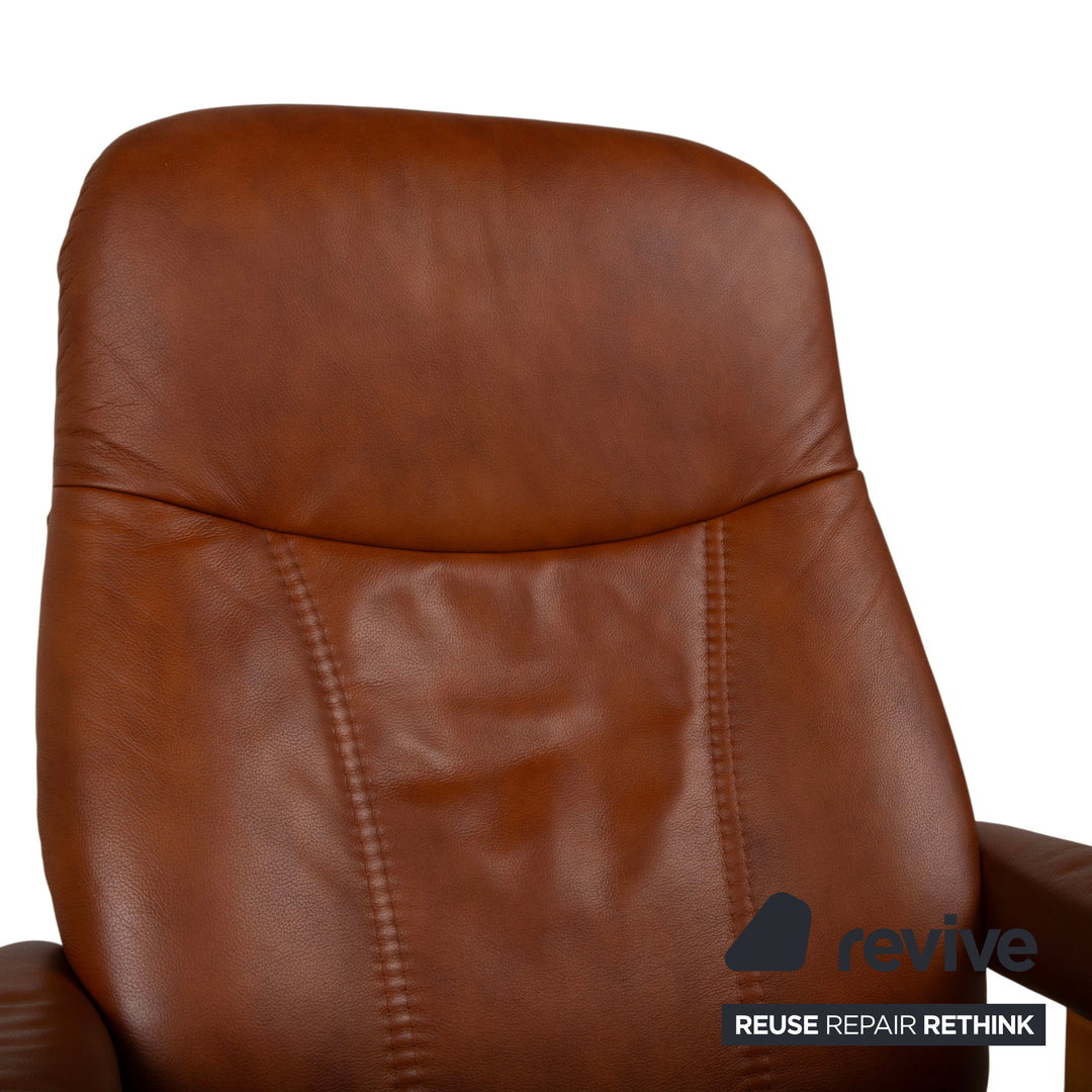 Stressless Consul Leder Sessel Braun Cognac inkl. Hocker