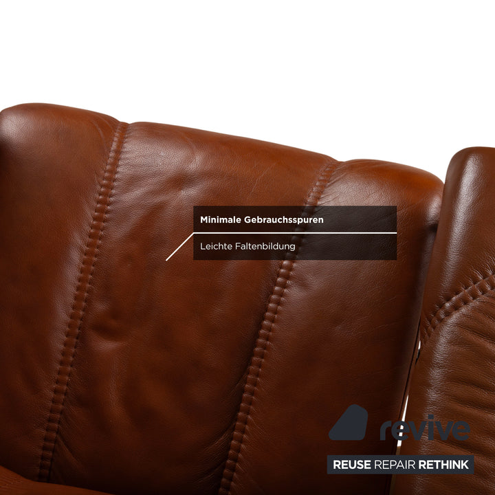 Stressless Consul Leder Sessel Braun Cognac inkl. Hocker