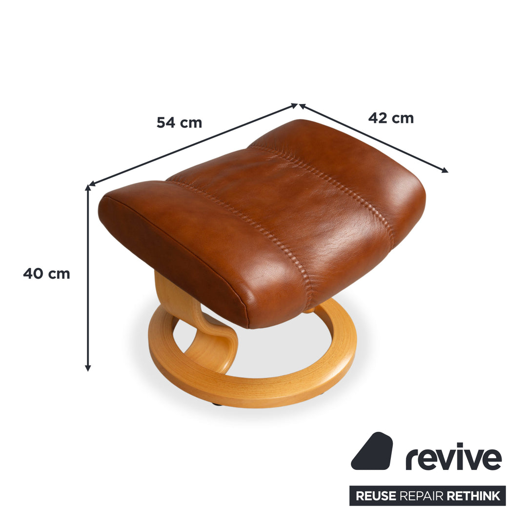 Stressless Consul Leder Sessel Braun Cognac inkl. Hocker