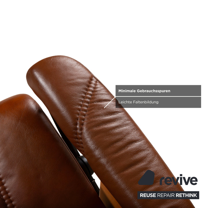 Stressless Consul Leder Sessel Braun Cognac inkl. Hocker