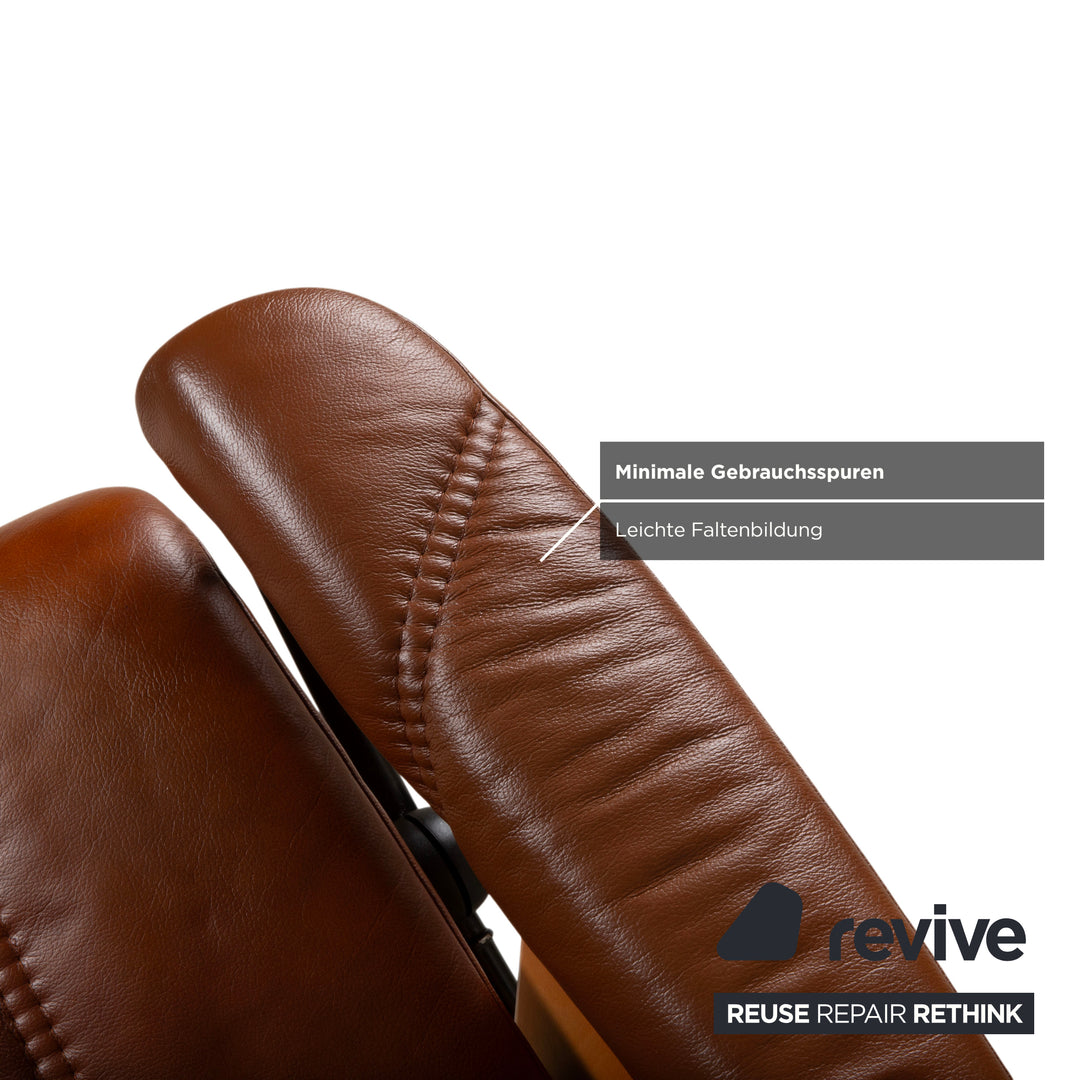 Stressless Consul Leder Sessel Braun Cognac inkl. Hocker