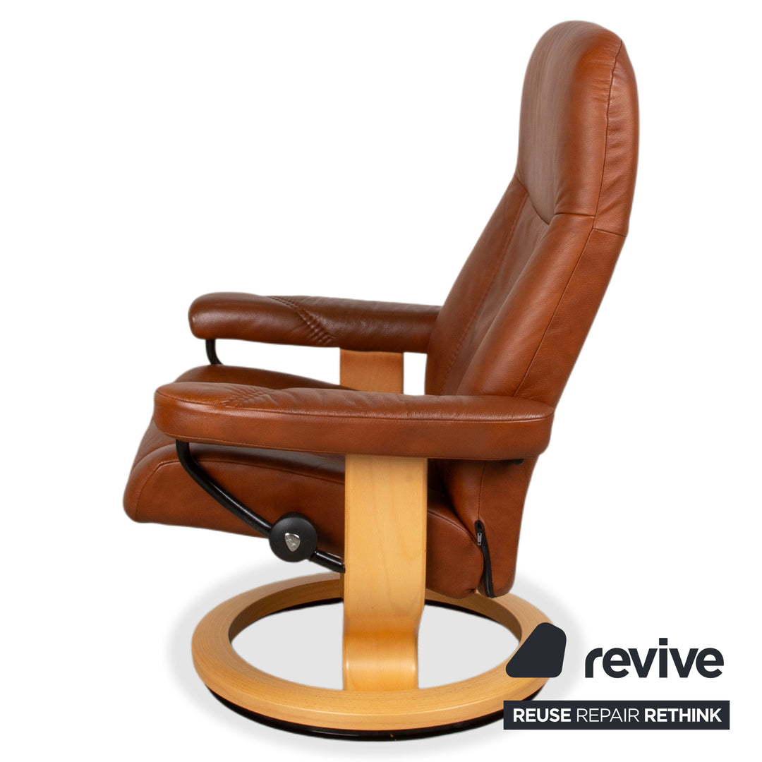 Stressless Consul Leder Sessel Braun Cognac inkl. Hocker