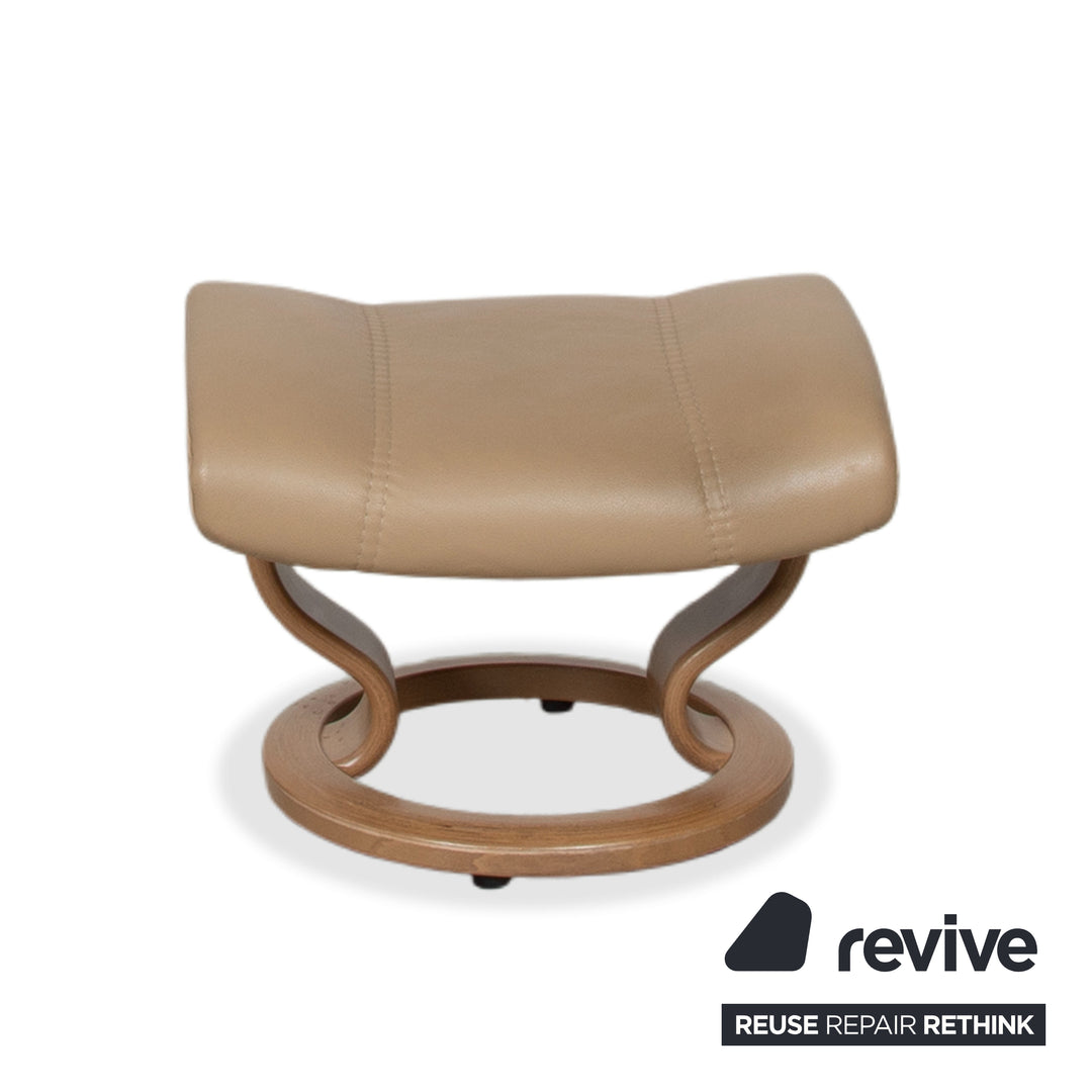 Stressless Consul Leder Sessel inkl. Hocker Beige mit manueller Relaxfunktion