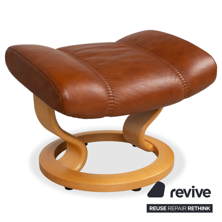 Stressless Consul Leder Sessel Braun Cognac inkl. Hocker