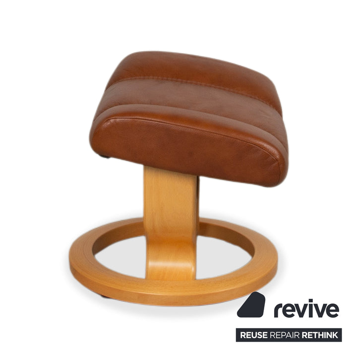Stressless Consul Leder Sessel Braun Cognac inkl. Hocker