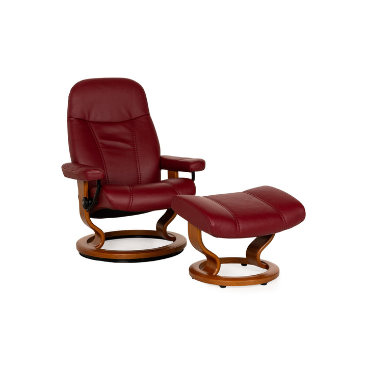 Stressless Consul Leder Sessel Rot inkl. Hocker
