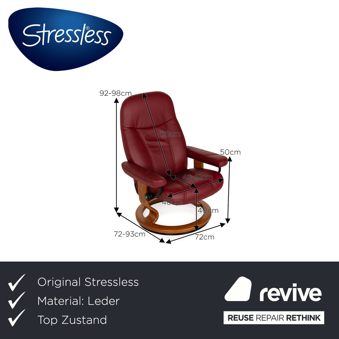 Stressless Consul Leder Sessel Rot inkl. Hocker