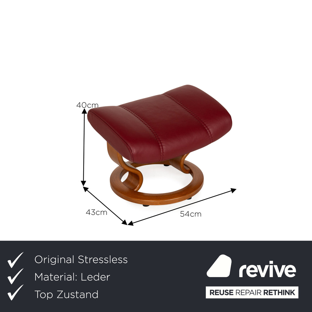 Stressless Consul Leder Sessel Rot inkl. Hocker