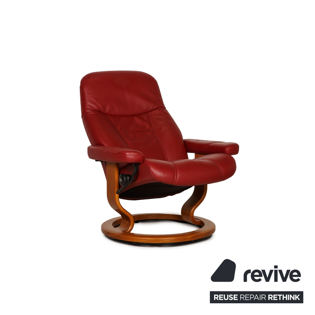 Stressless Consul Leder Sessel Rot inkl. Hocker Funktion Relaxfunktion