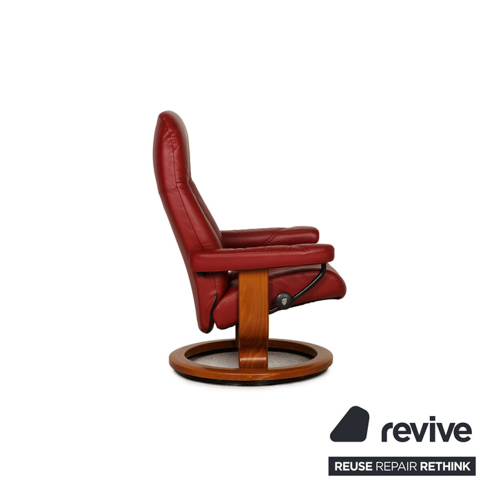 Stressless Consul Leder Sessel Rot inkl. Hocker Funktion Relaxfunktion