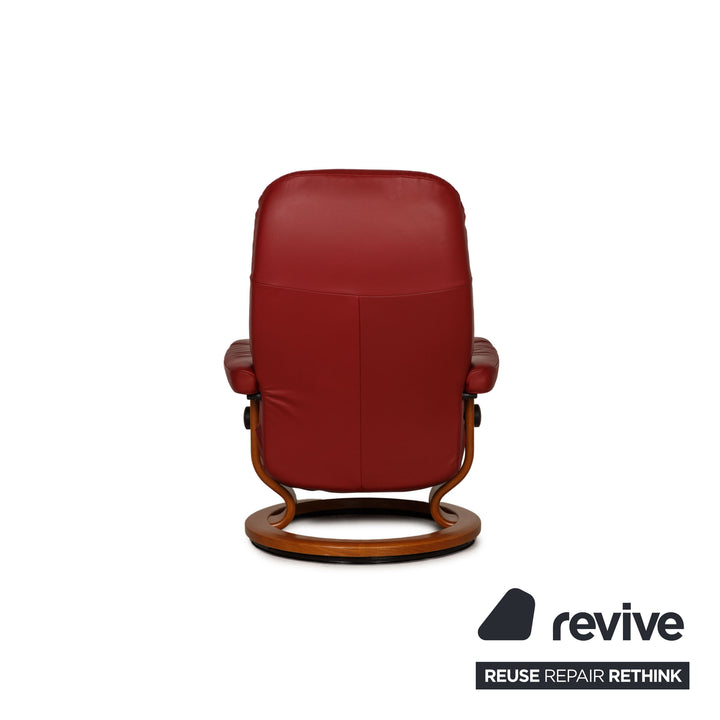 Stressless Consul Leder Sessel Rot inkl. Hocker Funktion Relaxfunktion