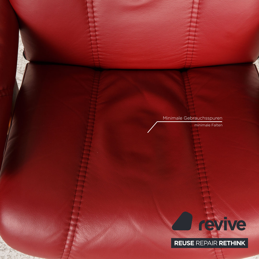 Stressless Consul Leder Sessel Rot inkl. Hocker Funktion Relaxfunktion