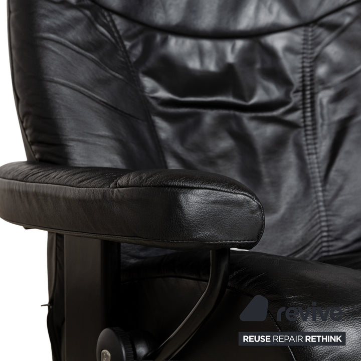 Stressless Consul Leder Sessel Schwarz inkl. Hocker manuelle Funktion