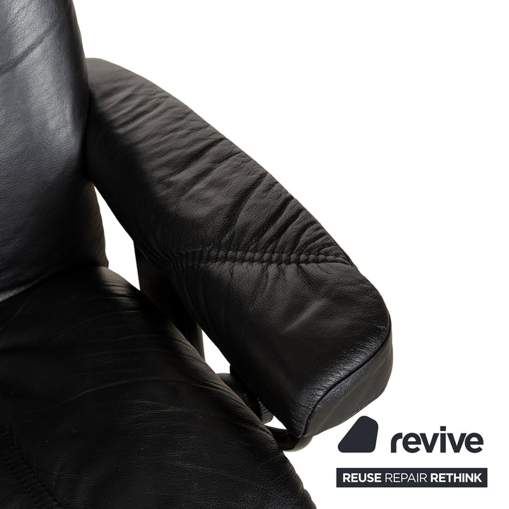 Stressless Consul Leather Armchair Black incl. Footstool manual function