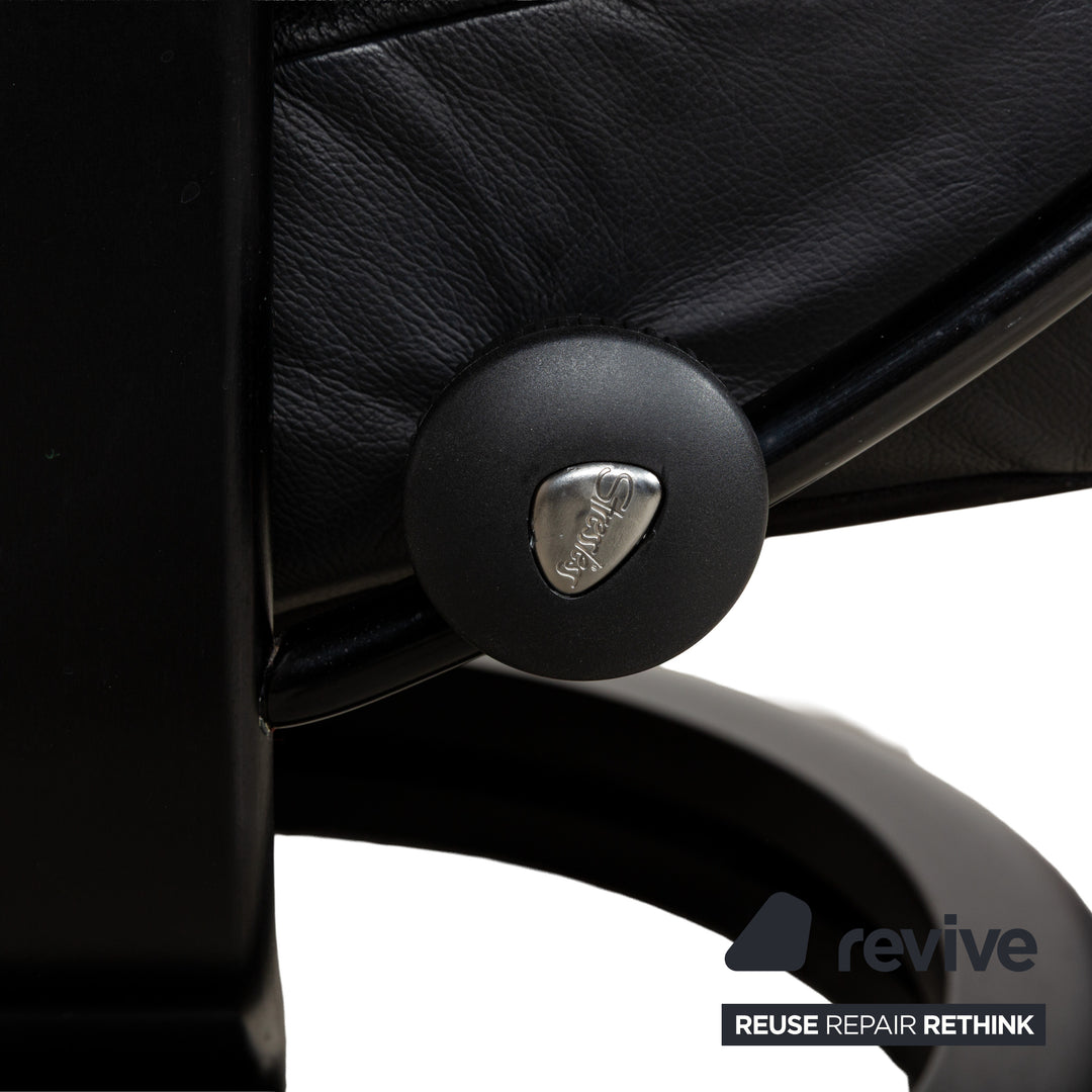 Stressless Consul Leder Sessel Schwarz inkl. Hocker manuelle Funktion