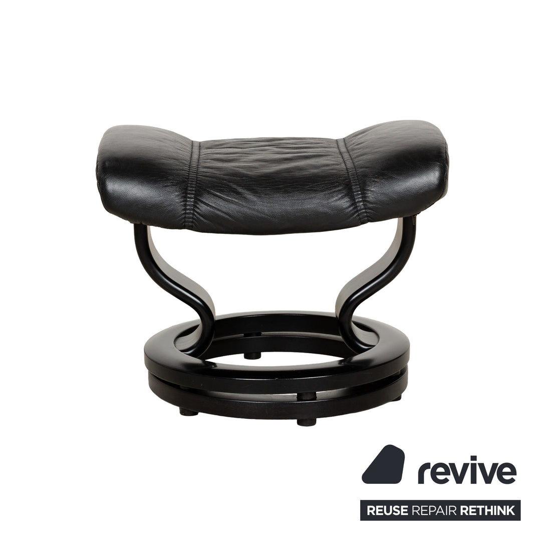 Stressless Consul Leather Armchair Black incl. Footstool manual function