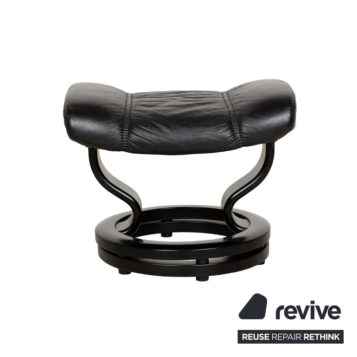 Stressless Consul Leather Armchair Black incl. Footstool manual function