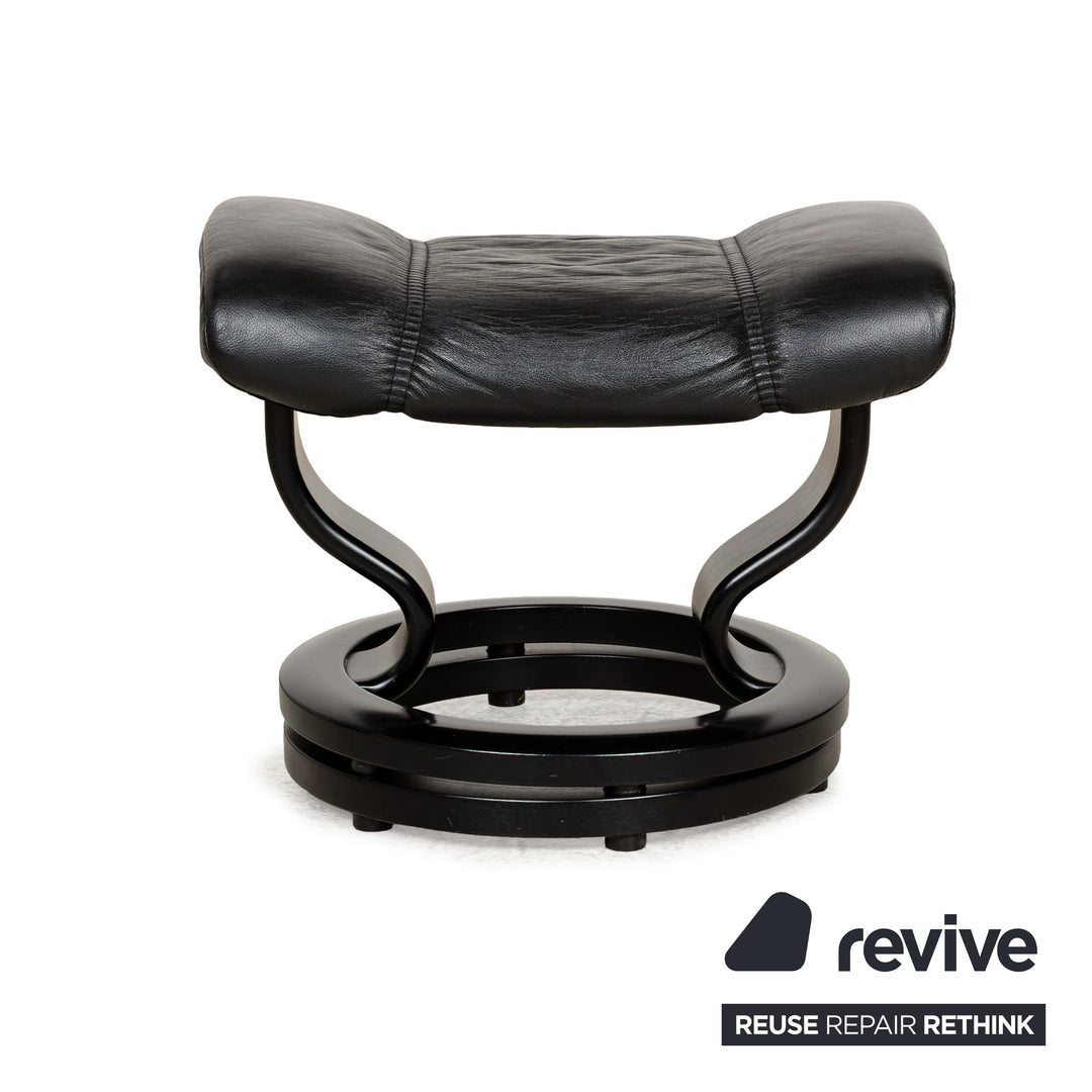 Stressless Consul Leather Armchair Black incl. Footstool manual function