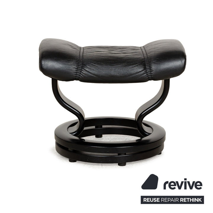 Stressless Consul Leather Armchair Black incl. Footstool manual function