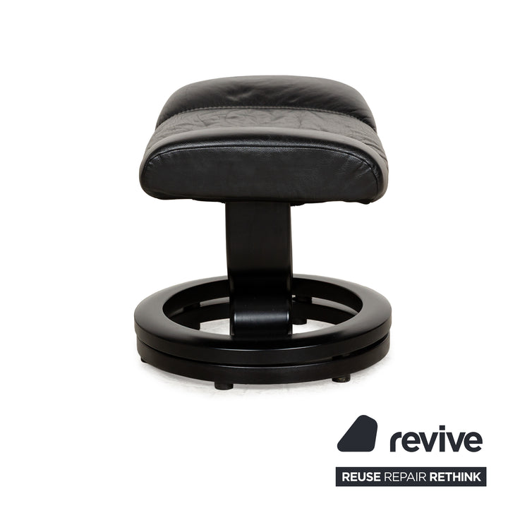 Stressless Consul Leather Armchair Black incl. Footstool manual function