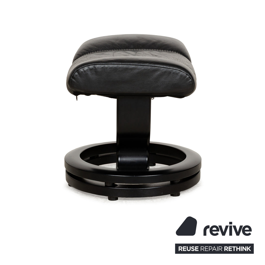 Stressless Consul Leather Armchair Black incl. Footstool manual function