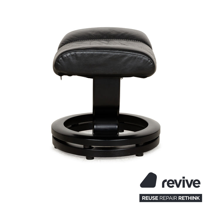 Stressless Consul Leather Armchair Black incl. Footstool manual function