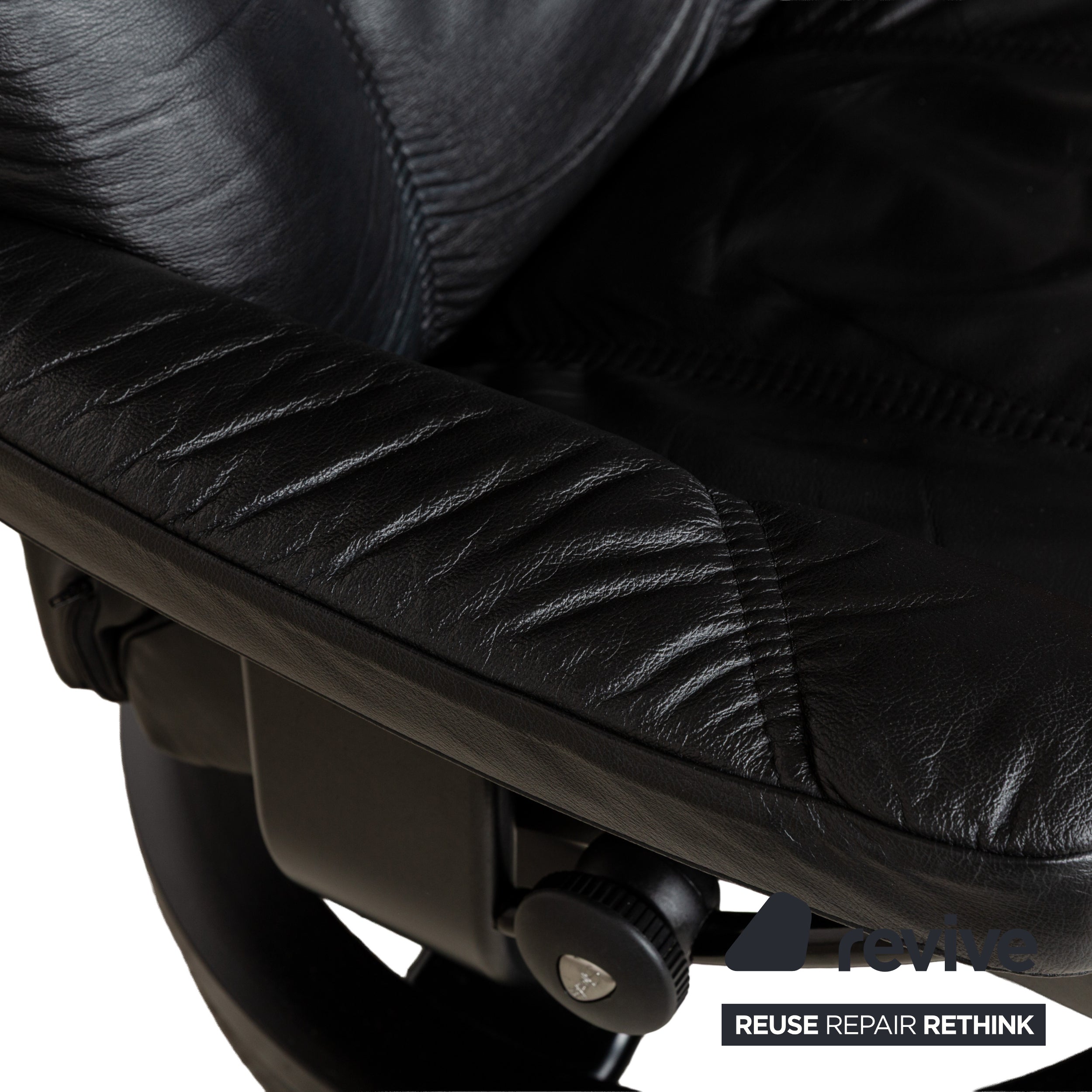 Fauteuil Stressless Consul en cuir noir incl. Fonctionnement manuel du repose-pieds