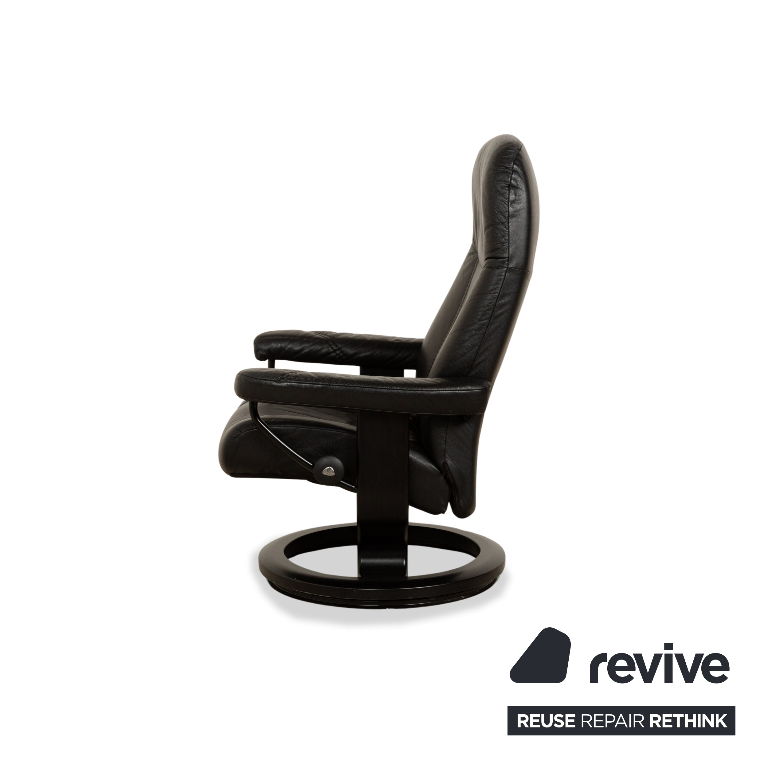 Stressless Consul Leather Armchair Black manual function reclining function