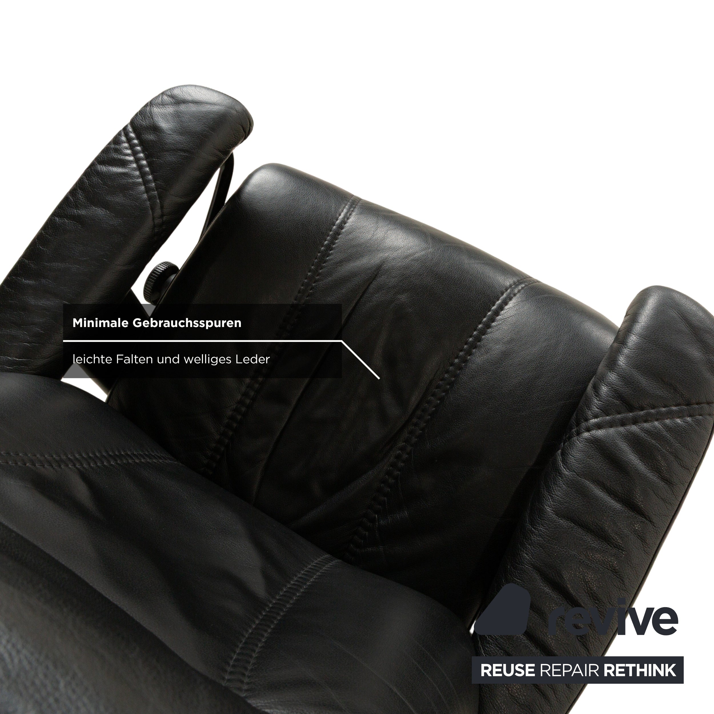 Stressless Consul Leather Armchair Black manual function reclining function