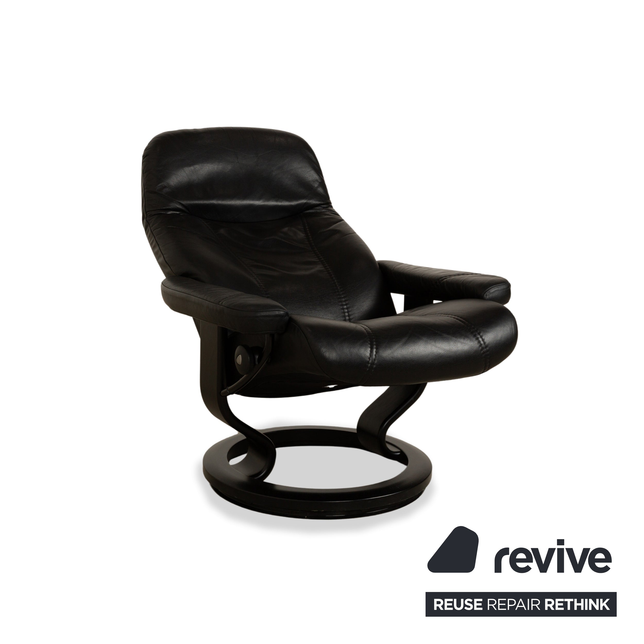 Stressless Consul Leather Armchair Black manual function reclining function